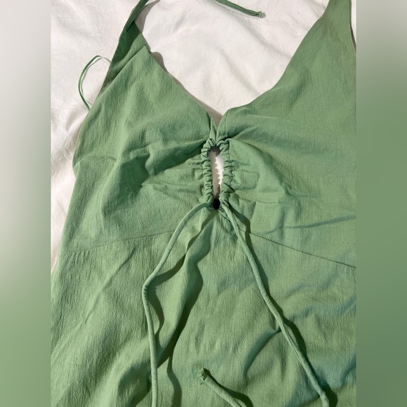 GUC A&F Halter Keyhole Midi dress size SMALL PETITE in light green - Picture 6 of 10